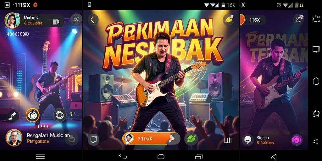 Tampilan gameplay 116X yang menggugah semangat musik.