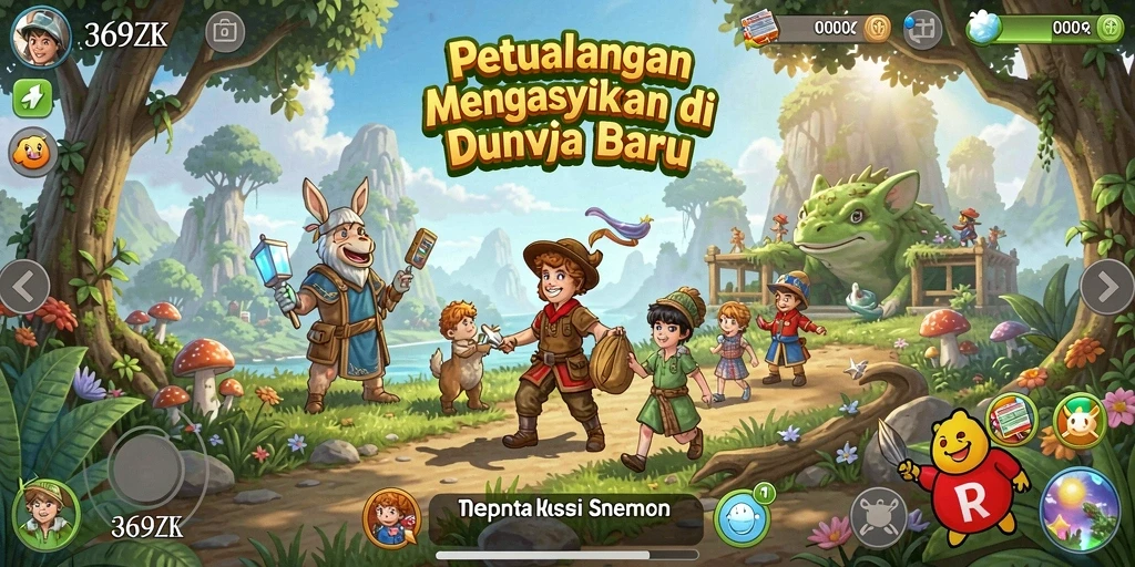 Screenshot utama 369ZK menampilkan aksi seru dalam dunia petualangan.