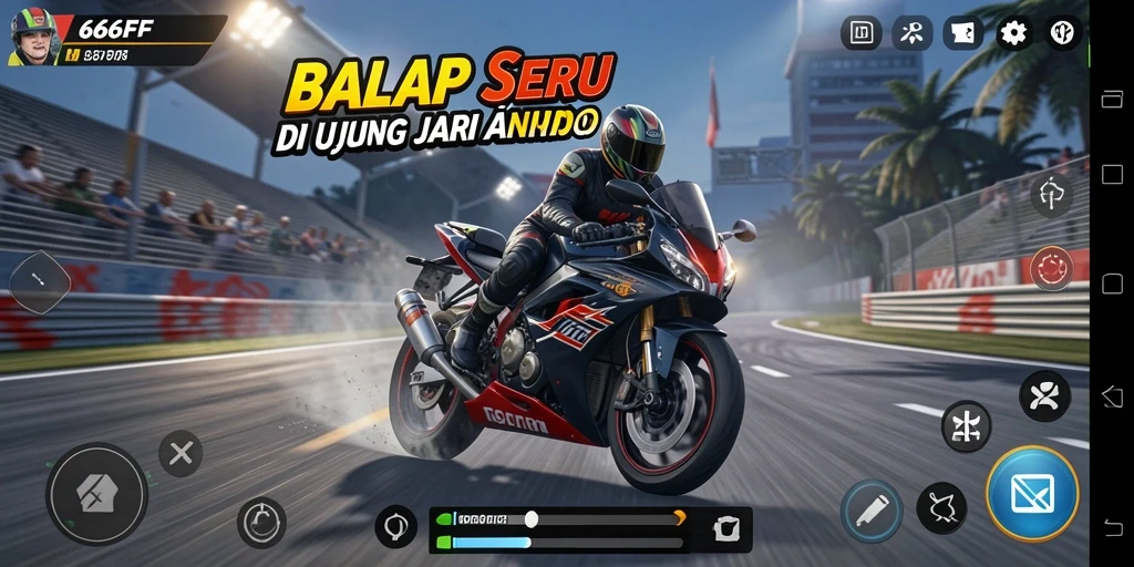 Gambaran menarik gameplay balap motor di 666FF.