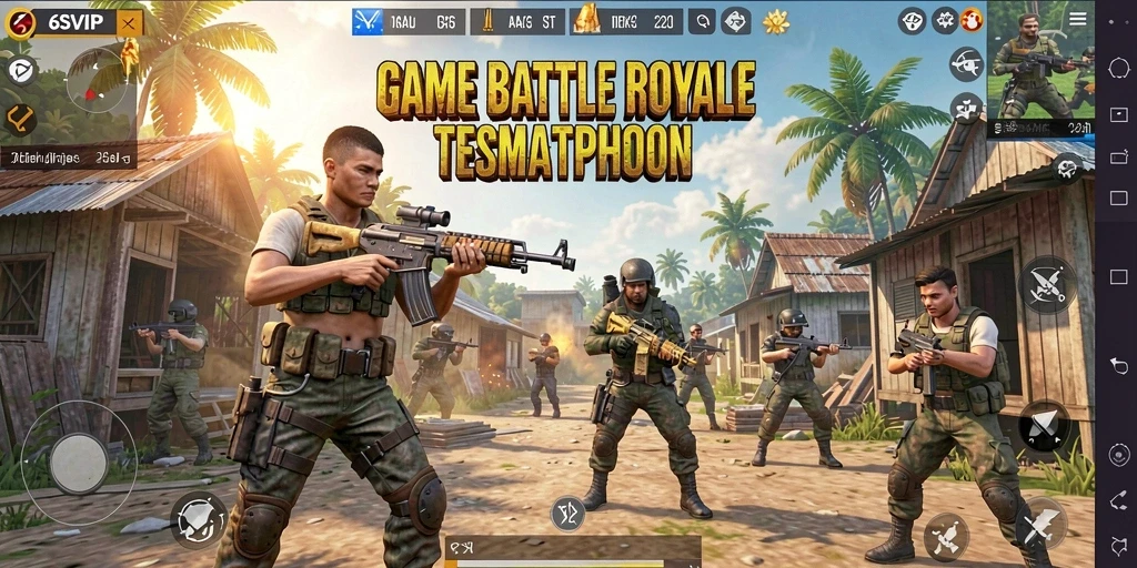 Tampilan gameplay seru 6SVIP dalam aksi Battle Royale.