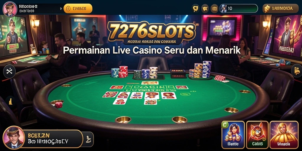 Tampilan menarik gameplay Live Casino di 7276SLOTS.