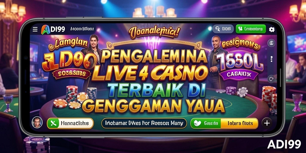 Tampilan gameplay Live Casino ADI99 yang menarik dan interaktif.