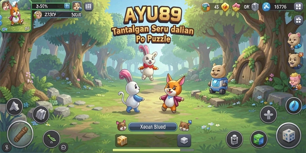 Tampilan gameplay AYU89 dengan berbagai teka-teki yang menantang.