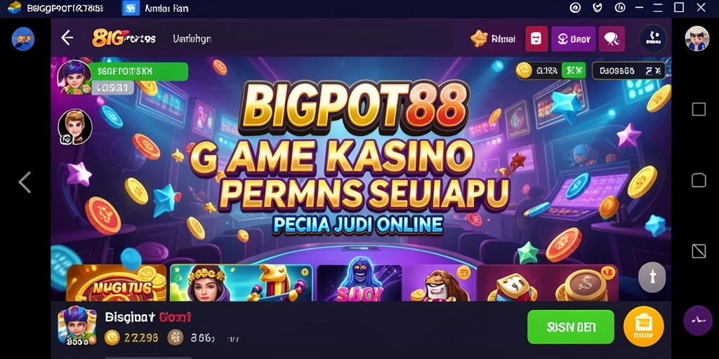 Screenshot utama gameplay BIGPOT88 menampilkan keseruan kasino.