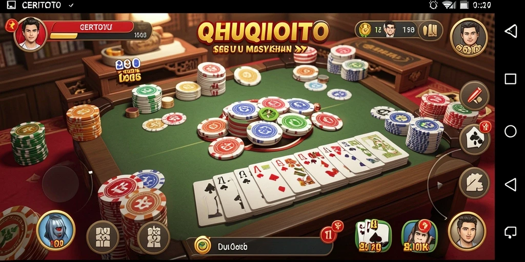 Tampilan gameplay seru dalam CERITOTO, permainan QiuQiu yang menarik.