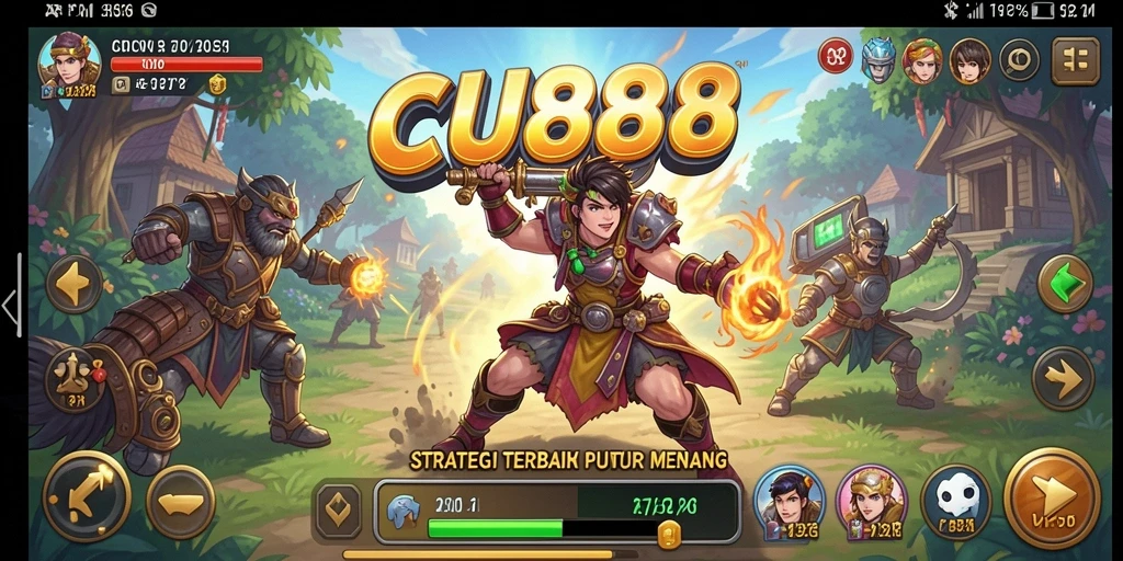 Tampilan utama gameplay CU888 menunjukkan pertempuran strategis yang mendebarkan.