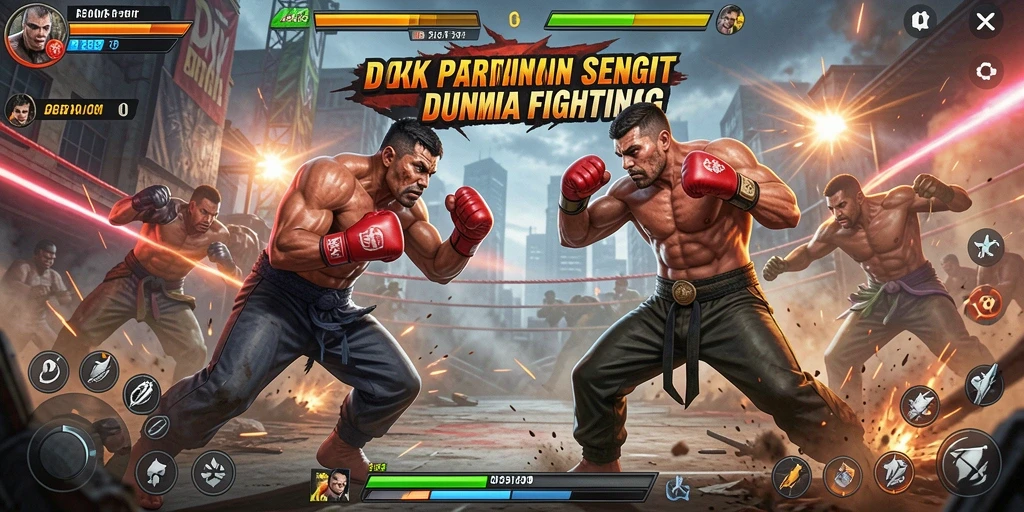 Screenshot pertarungan epik dari game DKK dengan jurus terbaik.
