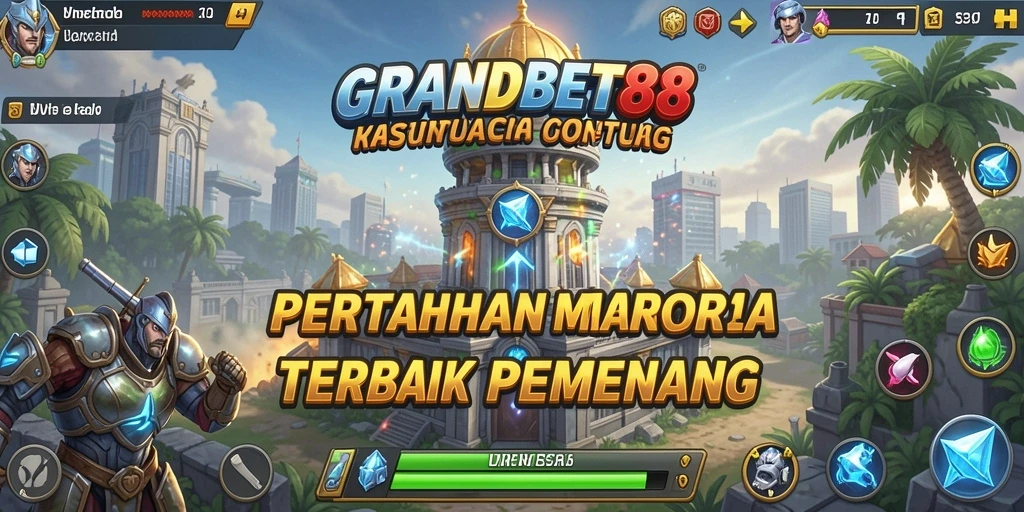 Screenshot gameplay GRANDBET88 menampilkan aksi Tower Defense yang seru dan mendebarkan.