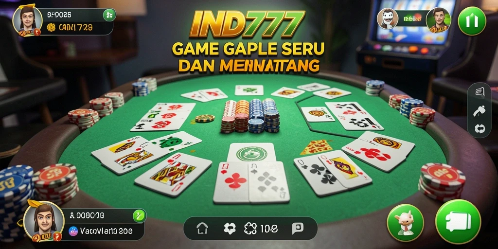 Tampilan gameplay seru dengan dominasi Gaple yang menantang.