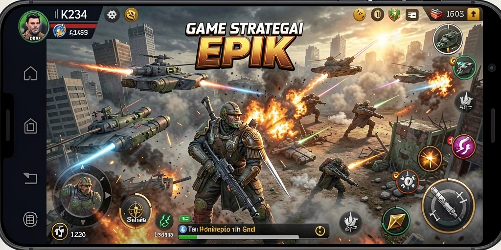 Screenshot gameplay K234 menampilkan pertempuran strategis yang mendebarkan.