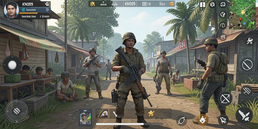 Tampilan gameplay KNO89 dengan berbagai aktivitas simulasi yang menarik.