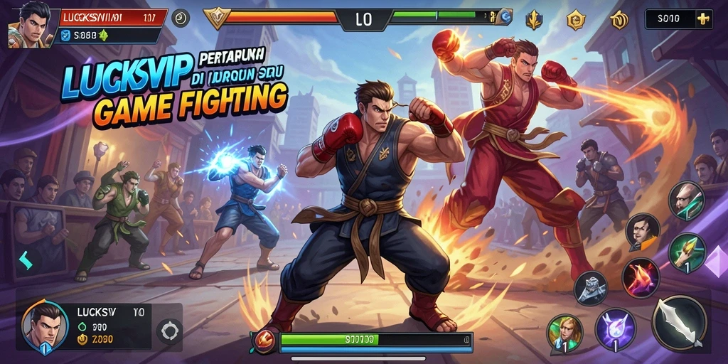 Screenshot LUCKSVIP menampilkan aksi adrenalin tinggi dalam pertarungan yang intens.