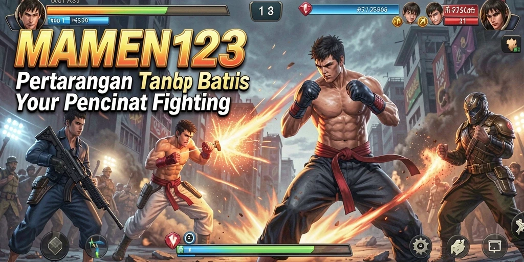 Gameplay MAMEN123 yang seru dan penuh aksi pertarungan.