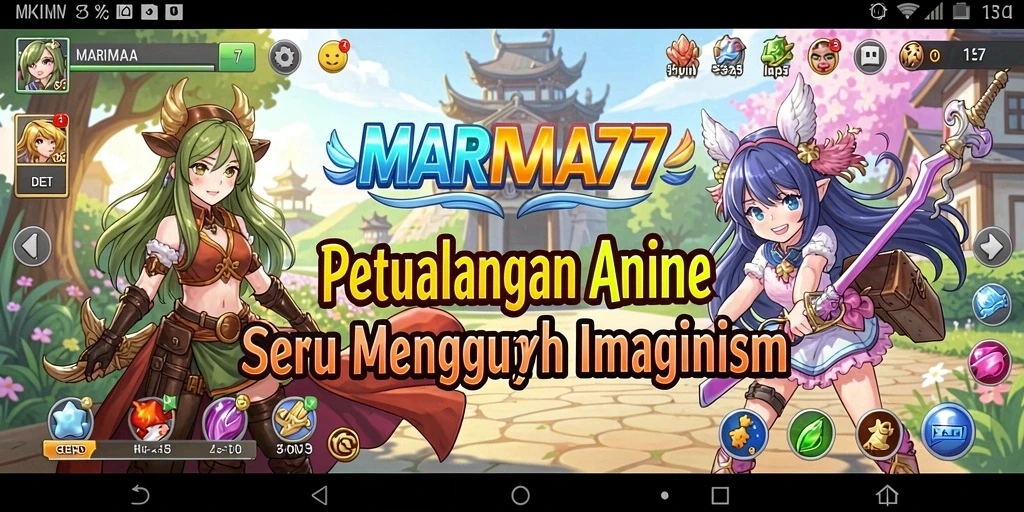 Gameplay seru <strong>MARIMA77</strong> dengan karakter anime yang mengesankan.