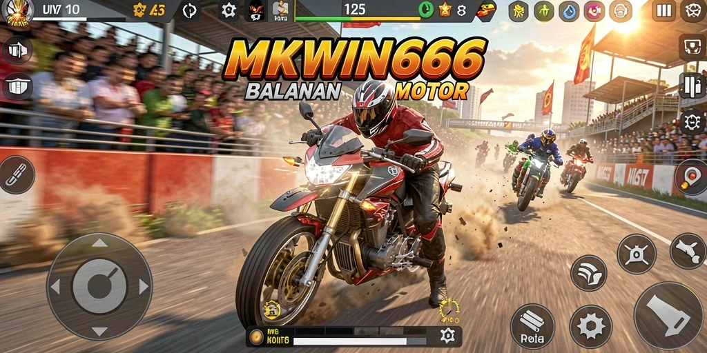 Tampilkan gameplay balap motor yang seru dan mendebarkan.
