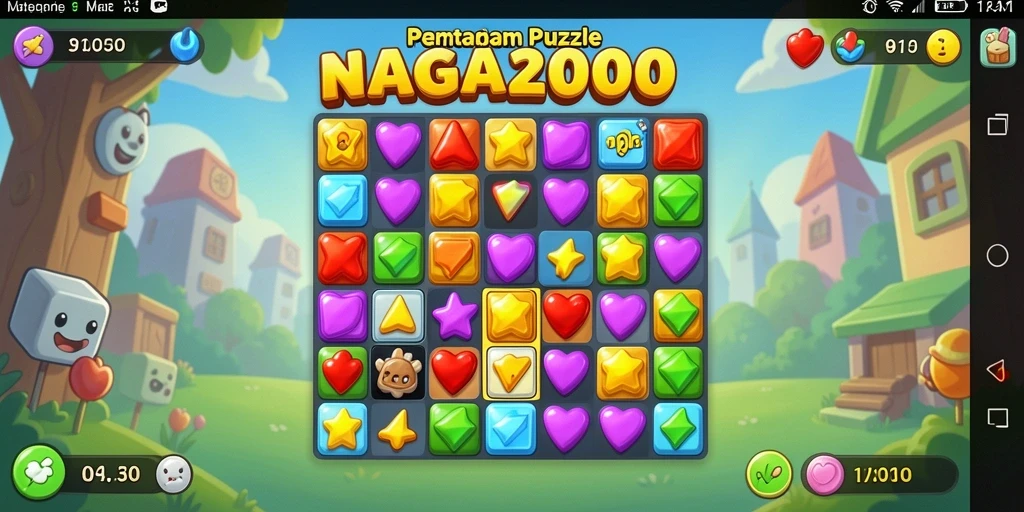 Tampilan gameplay NAGA2000 dengan keseruan Match-3.