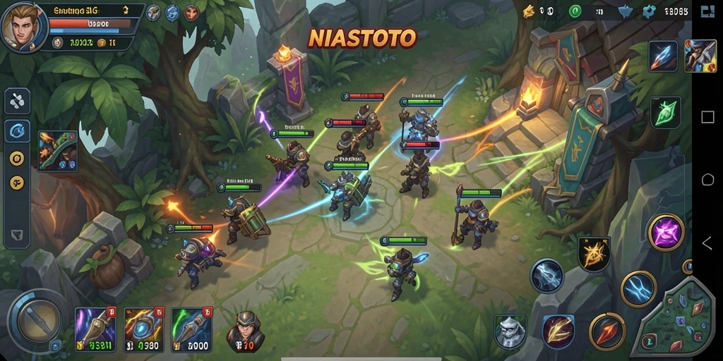 Gameplay seru NIASTOTO dengan pertempuran strategi mendalam.