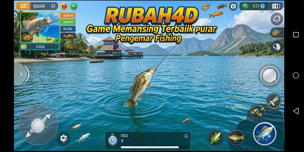 Screenshot gameplay RUBAH4D menampilkan pengalaman memancing yang mendebarkan.