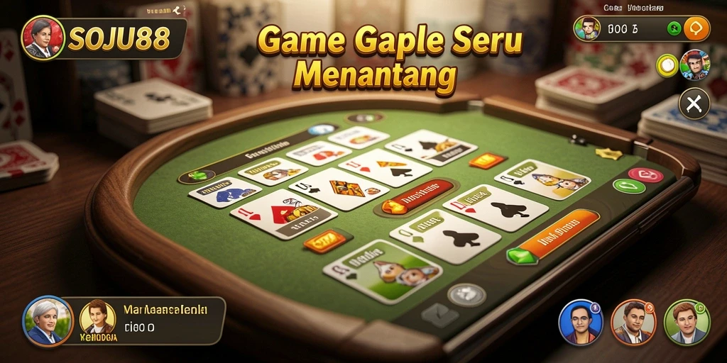 Tampilan gameplay seru dalam SOJU88, pengalaman Gaple yang menarik.