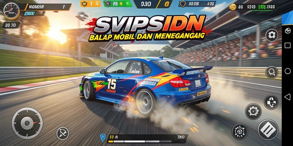 Tampilan gameplay balapan yang mendebarkan dan penuh aksi.