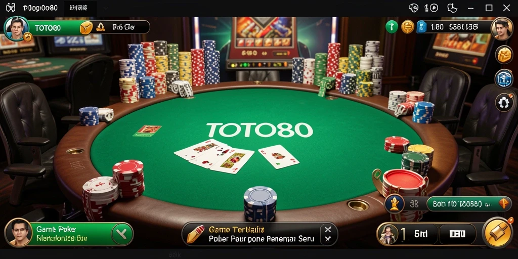Screenshot TOTO80 menampilkan gameplay Poker yang seru dan menegangkan.