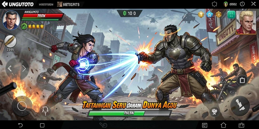 Tampilan gameplay mendebarkan di UNGUTOTO dengan aksi cepat.