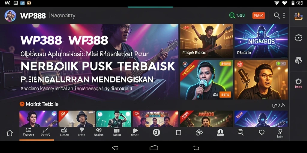 Screenshot WP888 menunjukkan gameplay seru dengan fitur musik menarik.